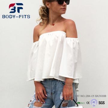 Off Shoulder Loose Crop Top