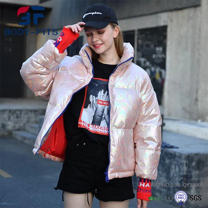 Women Grossy Down Parkas Coats Stand Collar